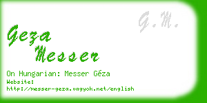 geza messer business card